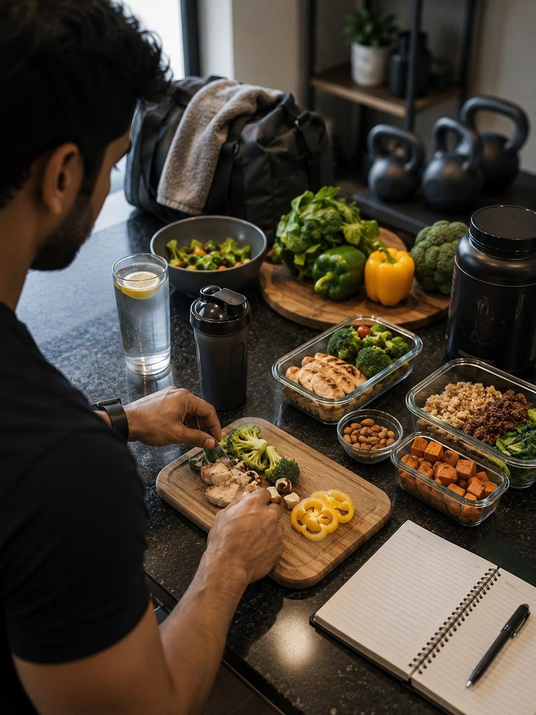 Jugador de Zodiac Pro preparando una comida con guía nutricional